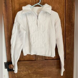 lululemon Cable-Knit Oversized Half Zip in Bone, size Small